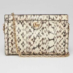 Gucci Black/White Snakeskin Ophidia Small Shoulder Bag